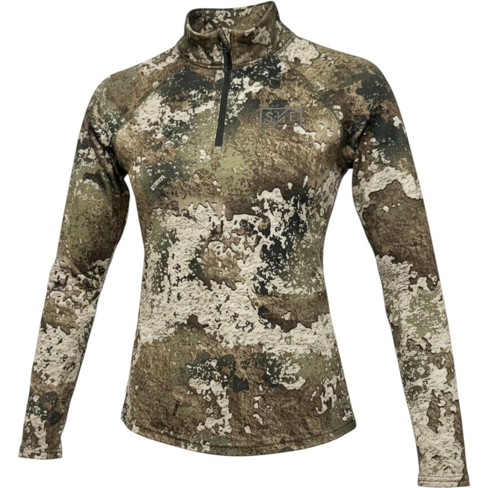 SHE Outdoor Womens TrueTimber Strata Camo 1/4 Zip Hunting Pullover Small NWT